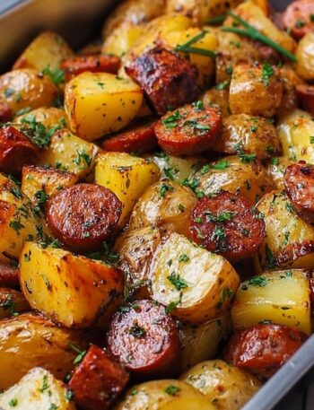 Linguicinha Assada com Batata e Maionese Cremosa - Receita com Afeto