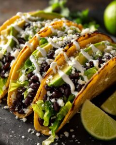 Tacos de feijão com abacate - Receita com Afeto