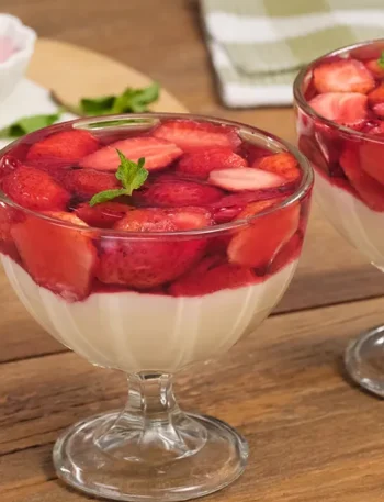 creme gelado de morango - receita com afeto