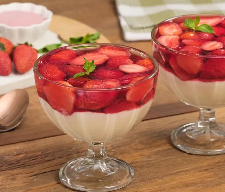 creme gelado de morango - receita com afeto